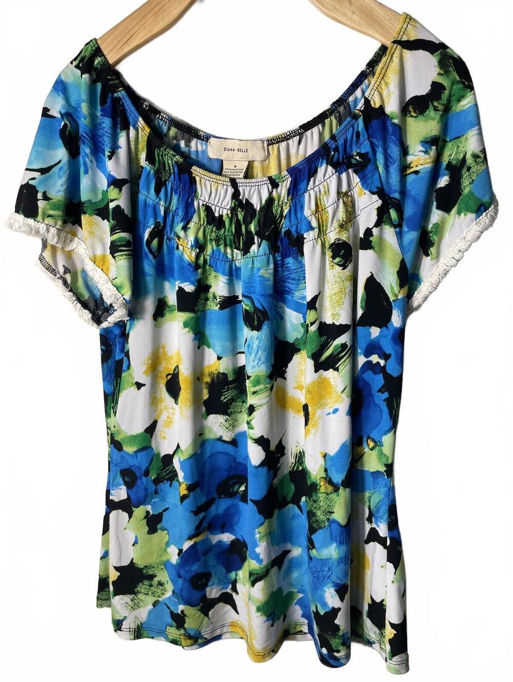 Diana Belle Blouse Top Women's Size Small Floral Romantic - Picture 5 of 5